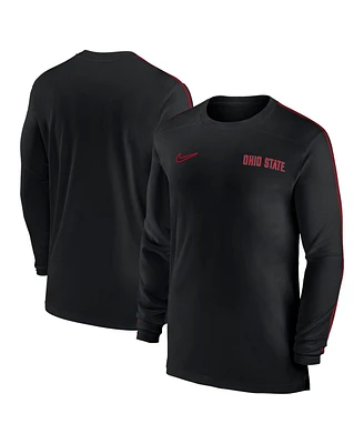 Nike Men's Ohio State Buckeyes 2024 Sideline Coach Uv Performance Long Sleeve T-Shirt