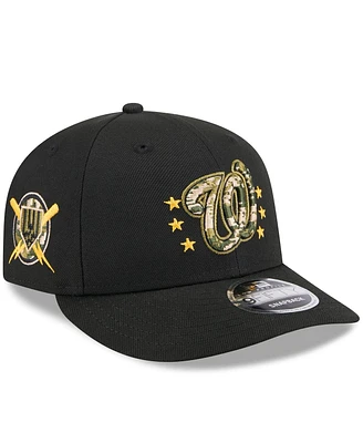 New Era Men's Black Washington Nationals 2024 Armed Forces Day Low Profile 9FIFTY Snapback Hat