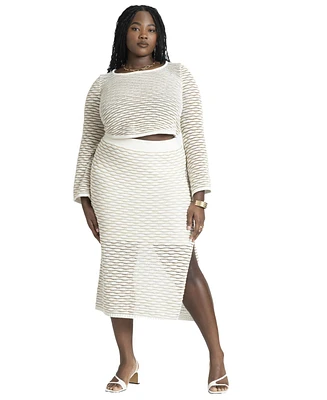 Eloquii Plus Size Novelty Knit Maxi Skirt