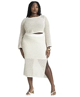 Eloquii Plus Size Novelty Knit Maxi Skirt