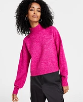 Dkny Jeans Women's Boxy Cropped Mock-Neck Sweater