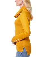 Melissa Paige Women's Chevron-Trimmed Cowl-Neck Sweater