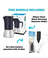 Grosche Milano Steel Cafe Bliss: Moka Pot Frother Duo