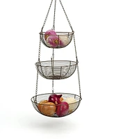 Rsvp International Woven Wire 3 Tier Bronze Hanging Basket