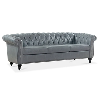 Streamdale Furniture 84.65" Rolled Arm Chesterfield 3 Seater Sofa