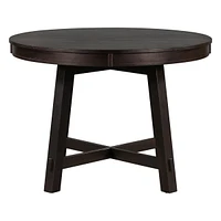 Oak Wood Farmhouse Dining Table with Extendable Leaf