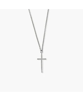 sanctuaire Silver Thin Long Cross Necklace