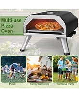 15000 Btu Foldable Pizza Oven with Pizza Peel Stone and Cutter