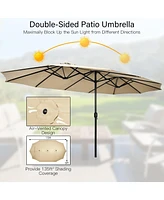 15 Ft Patio Double Sided Umbrella Outdoor Market