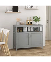 Costway Kitchen Buffet Server Sideboard Storage Cabinet with 2 Doors & Shelf