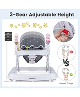 Costway Toddler Foldable Baby Activity Walker with Adjustable Height& Detachable Seat Cushion