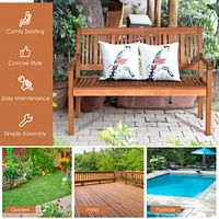 Costway 50'' Two Person Outdoor Garden Bench Loveseat Porch Chair