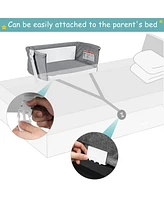 Baby Side Bassinet Bedside Sleeper Washable Mattress Height Adjustable