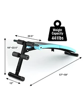 Costway Folding Weight Bench Adjustable Sit-up Board Curved Decline Bench