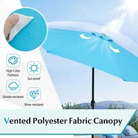 10FT Patio Umbrella Sunshade Market Steel Tilt W/ Crank Outdoor Yard Garden
