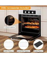 Costway 24'' Single Wall Oven 2.47Cu.ft Built-in Electric Oven 2300W w/ 5 Cooking Modes