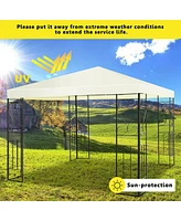 Costway 10'x10' Patio Gazebo Canopy Tent Steel Frame Shelter Patio Party Awning