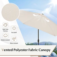 10FT Patio Umbrella 6 Ribs Market Steel Tilt W/Crank Outdoor Garden