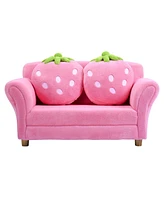 Costway Kids Sofa Strawberry Armrest Chair Lounge Couch Children