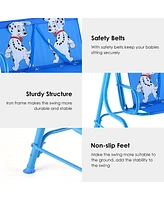 Costway Kids Patio Swing Chair Children Porch Bench Canopy 2 Person Yard Furniture