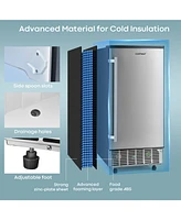 Costway Built-in Ice Maker Free-Standing/Under Counter Machine 80lbs/Day w/ Light