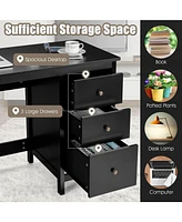 48" Home Office Desk with 3 Drawers Computer Pc Laptop Workstation