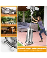 48,000 Btu Patio Propane Heater Stainless Steel W/Table & Wheels