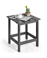 Patio 15" End Side Coffee Table Square Wooden Slat Garden