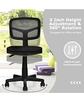 Costway Armless Office Chair Adjustable Swivel Computer Desk Chair