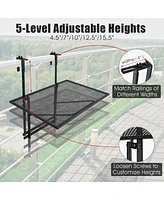 Folding Hanging Table Adjustable Balcony Railing Table Patio Deck