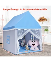 Costway Kids Play Tent Large Playhouse Children Castle Fairy Gift w/ Mat