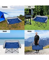 Costway Folding Camping Chair Loveseat Double Seat