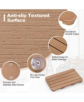 Costway 21.5" x 13.5" Bath Mat Waterproof Hips Spa Shower with Non Slip Foot Pads