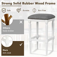 3 Heights Saddle Stool Set of 2 Square Kitchen Island Stool with Footrests