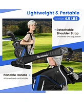 Costway Lightweight Golf Cart Bag with 14 Way Top Dividers 9 Pockets Rain Hood Cooler