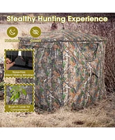 Costway Hunting Blind Portable Pop Up Ground Tent 2-3 Person with Carry Bag Storage Pocket