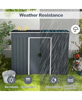 3.6' x 7.1' Outside Garden Storage Shed Tool House with Ground Foundation Frame