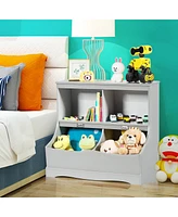 Children's Multi-Functional Bookcase Toy Storage Bin Kids Floor Cabinet