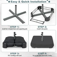 Patio Market Offset Umbrella Stand Holder Base Sand Filled Sandbags 220lbs