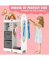 Costway Kids Dress up Storage Hanging Armoire Dresser Costume Closet