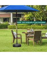 Costway 18'' Patio Fillable Round Umbrella Base Stand Holder Fit Pole 1.5''/1.9'' Weighted