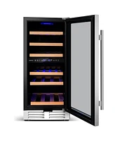30-Bottle Freestanding Wine Cooler 15''Dual Zones Wine Cellar