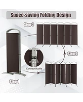 Costway 6 Panels Folding Privacy Screen Ft Tall Fabric for Home