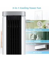 Costway 3-In-1 Portable Evaporative Air Cooler 40'' Bladeless Cooling Tower Fan w/Timer
