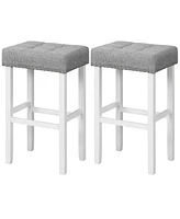 Costway Set of 2 Bar Stools Tufted Upholstered