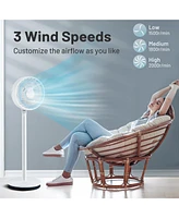 Costway 9'' Oscillating Pedestal Fan Portable Floor Fan w/ 3 Adjustable Heights & Speeds