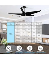 Costway 60'' Reversible Ceiling Fan with Light 2700K/4200K/6500K Adjustable Led Fan