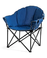 Costway Folding Camping Moon Padded Chair with Carry Bag