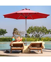 9' Patio Market Umbrella Table Aluminum Crank