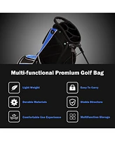 Costway Golf Stand Cart Bag Club w/6 Way Divider Carry Organizer